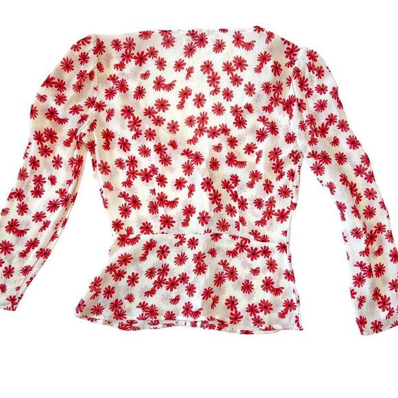 Reformation Jemma Top Daisy Days Floral Button Shirt Size 2 - Picture 4 of 6